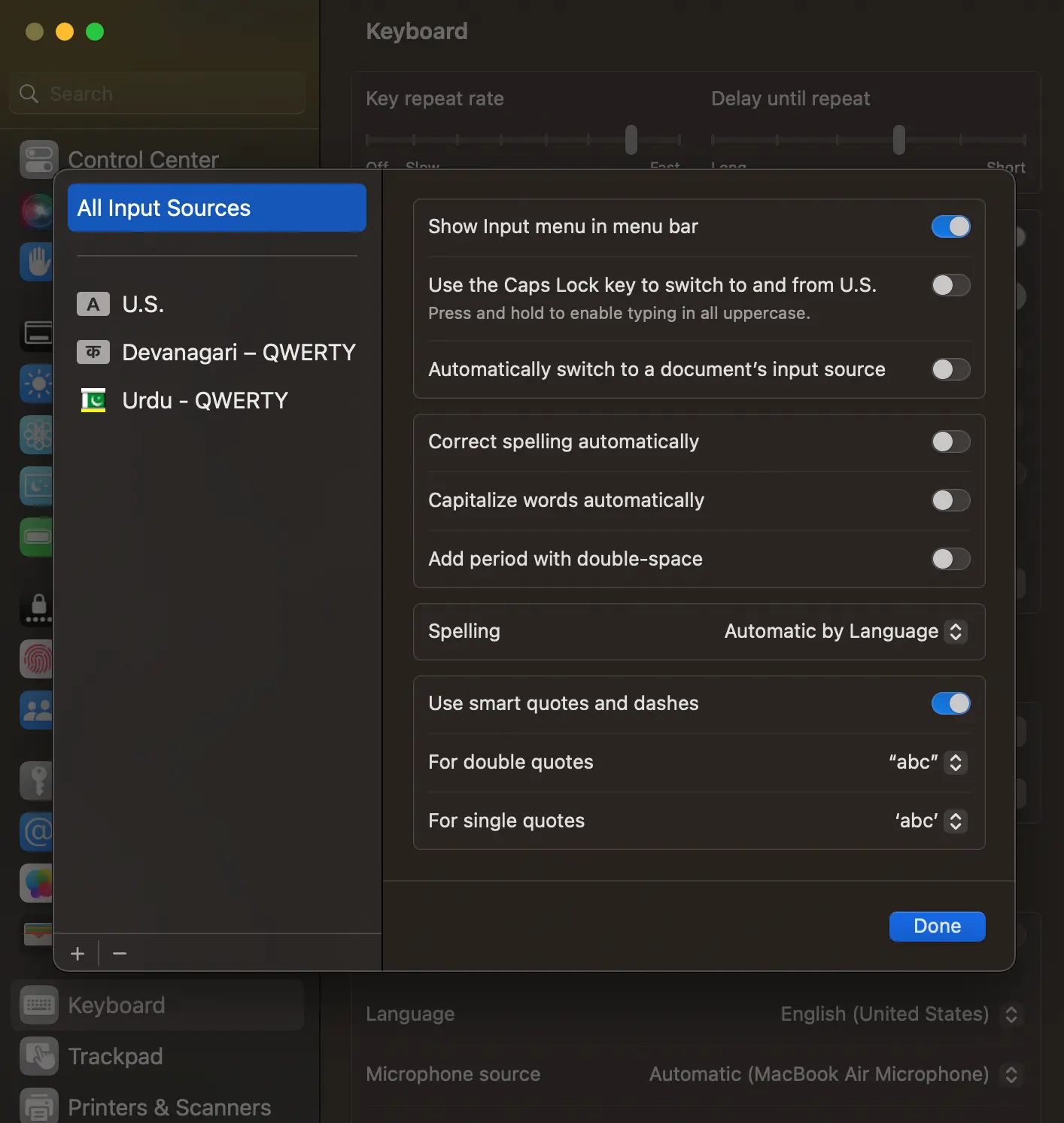 Show input menu in menu bar in Mac OS